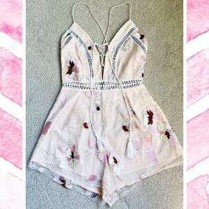 Pink Tool and Lace Romper